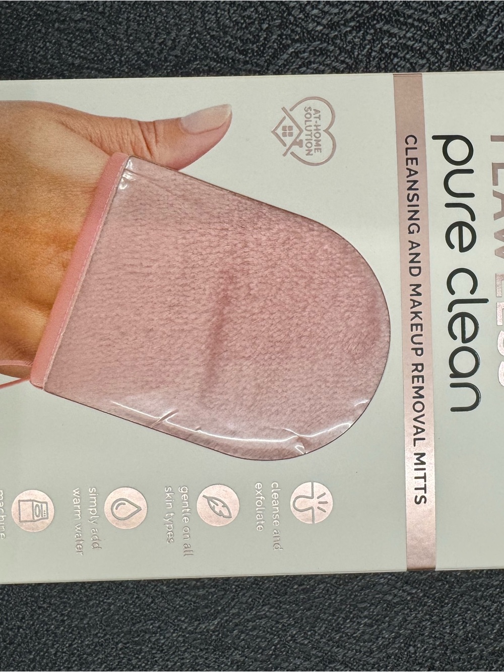 Pure Clean Pink Cleansing & Makeup Removal Mitt 7 pcs New in-Box